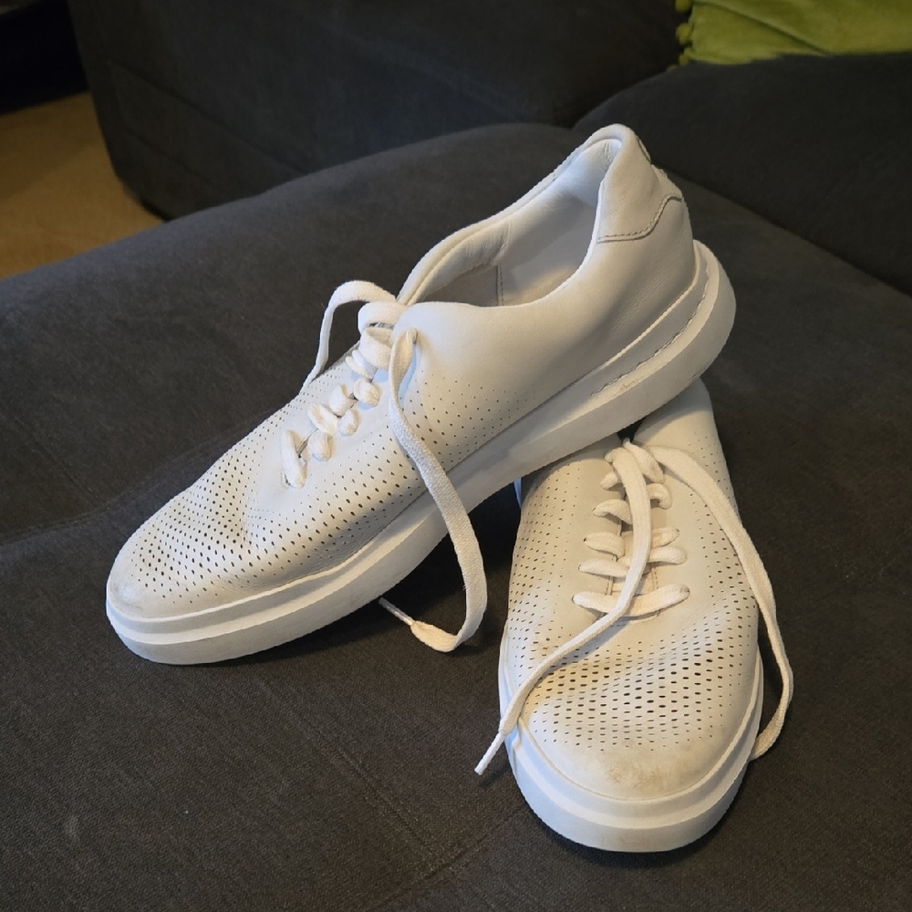 White Perforated Men's Sneakers